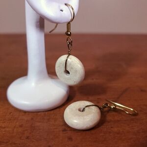 Elegant Cream Dangle Earrings